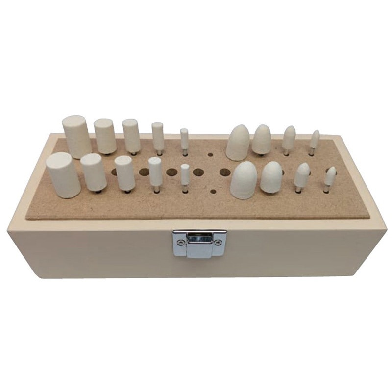 F0012 軸付フェルトバフセット 18本入 リューター(日本精密機械工作) 軸径2.34mm  F0012