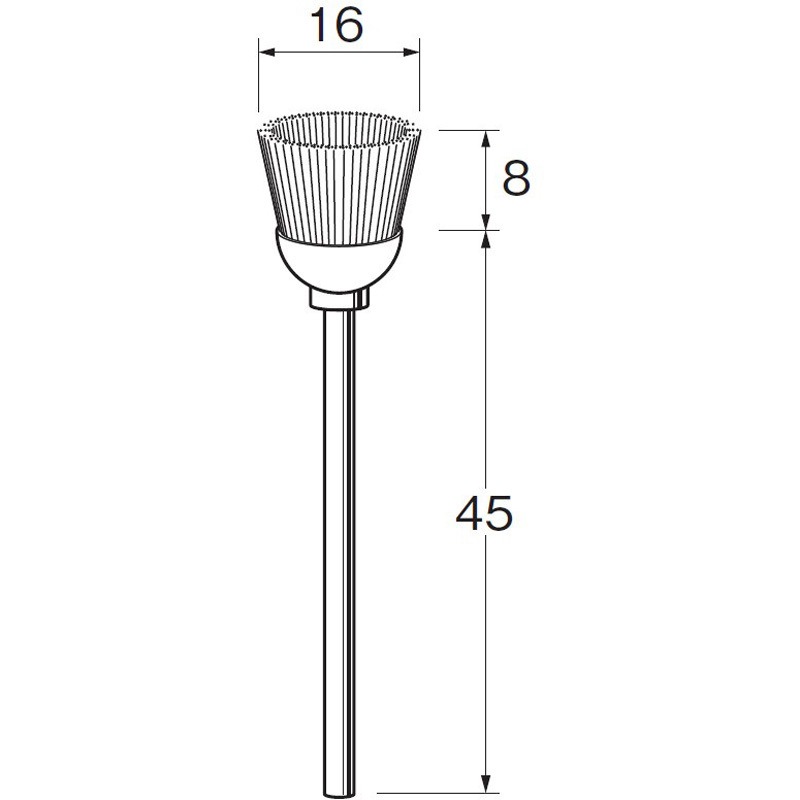 B3121 軸付カップ型ブラシ 鉄波線 リューター(日本精密機械工作) 軸径2.34mm外径16mm 1セット B3121