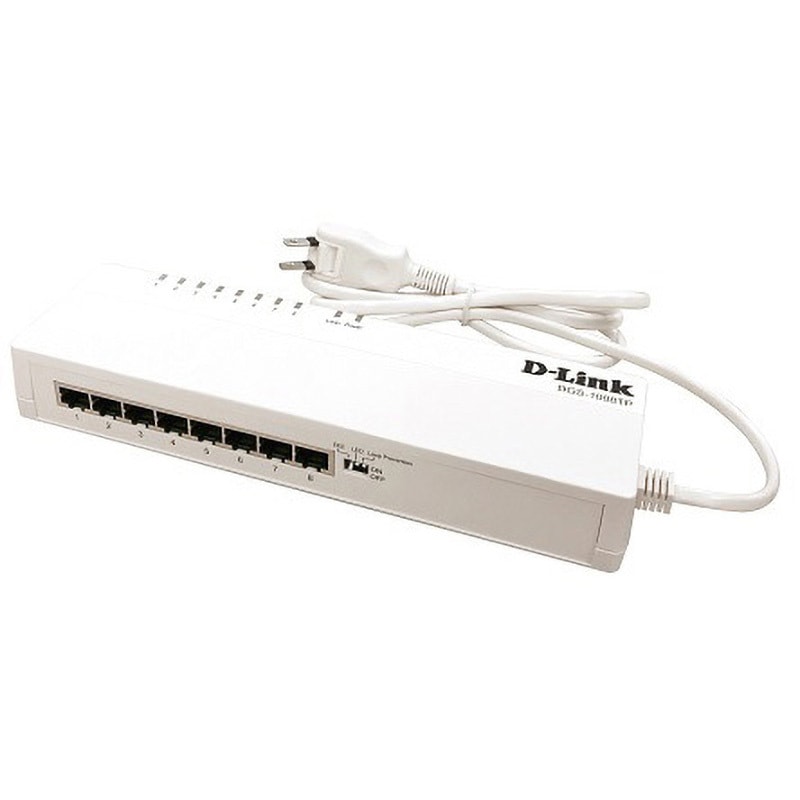 DGS-1008TP/A1 ギガビットアンマネージドスイッチ(タップ型) D-Link(ディーリンク) 8ポート 10/100/1000BASE-T 9,225円