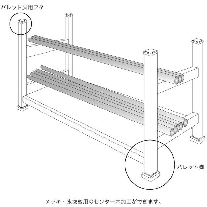 10724P パレット脚 コンドーテック 板厚4.5mm高さ35mm 1個 10724P 