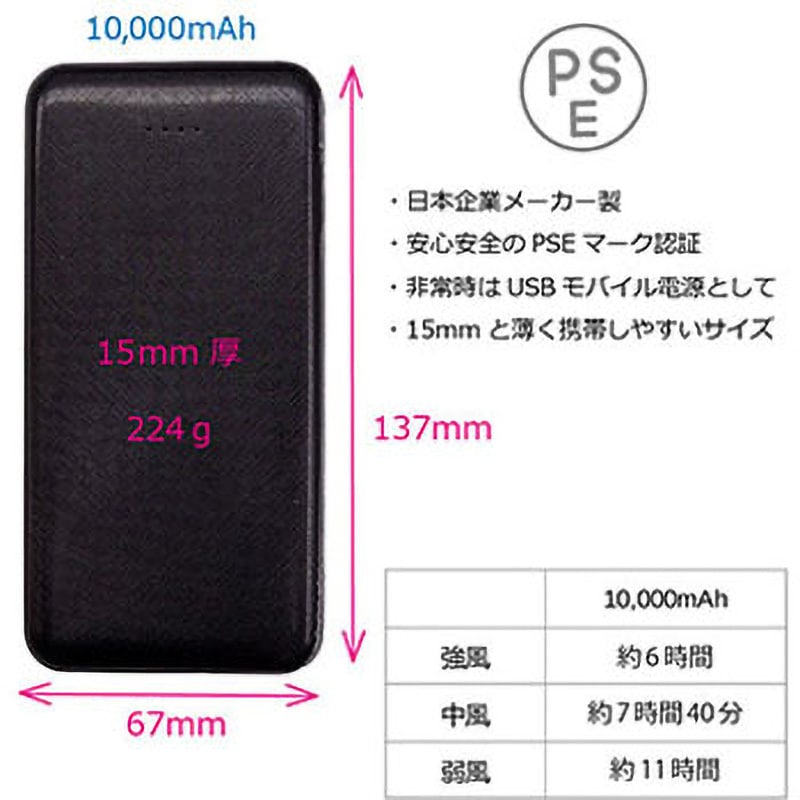 20201、OK0920 空調付きベスト 20201-U +モバイルバッテリー