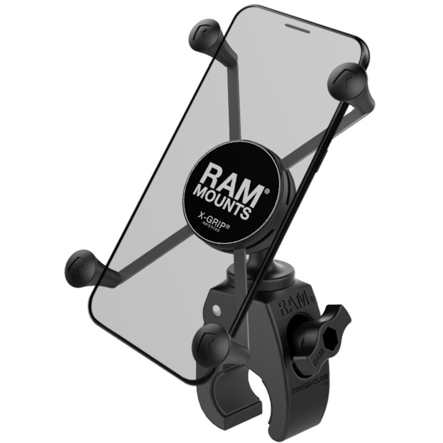 RAM-HOL-UN10-400U Xグリップ(M)&タフクロー(S)セット Φ15.9-28.9mm対応 一体式(スナップリンク) ラムマウント スマホホルダー仕様 ブラック色 固定式サイズ  RAM-HOL-UN10-400U