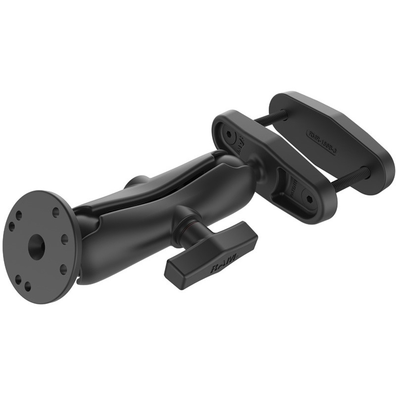 RAM-101U-247-3 AMPSラウンドベース&スクエアクランプベース(標準アーム) -76mm対応 1.5インチボール ラムマウント セットタイプ ブラック色