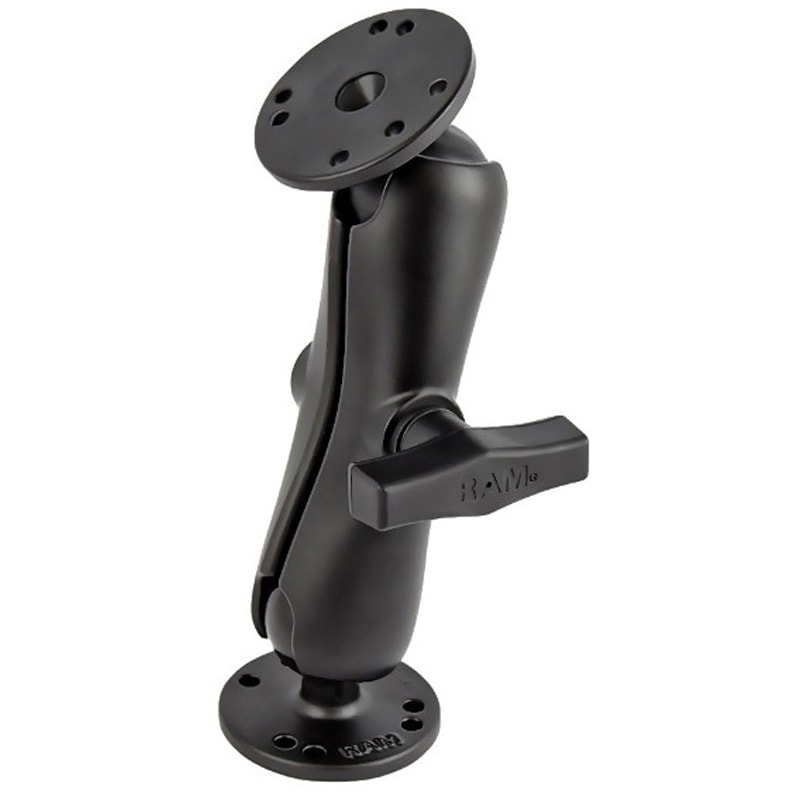 RAM-101U AMPSラウンドベース2個セット(標準アーム) 1.5インチボール ラムマウント ブラック色