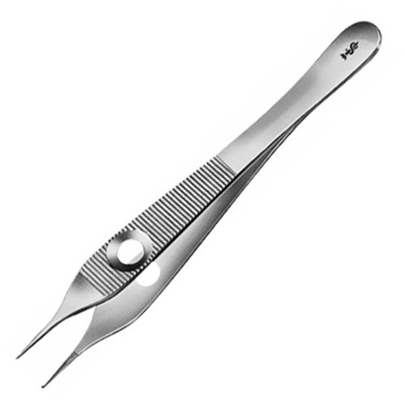 BD508R デリケート組織ピンセット 有鈎 BDシリーズ ビー・ブラウンエースクラップ 有鈎 1×2爪 12cm   BD508R