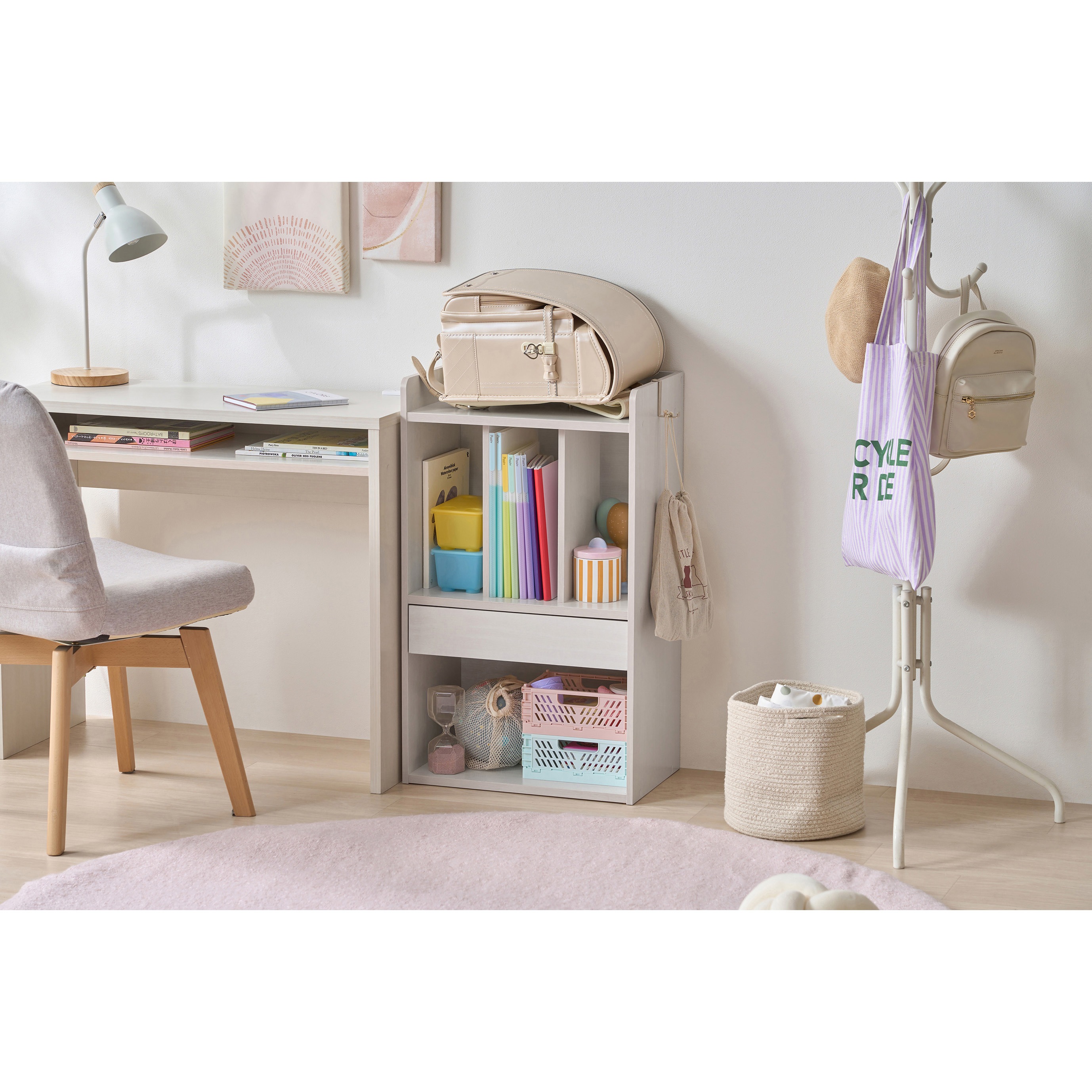 RRK-460R ランドセルラック アイリスオーヤマ ホワイト色 幅887mm奥行