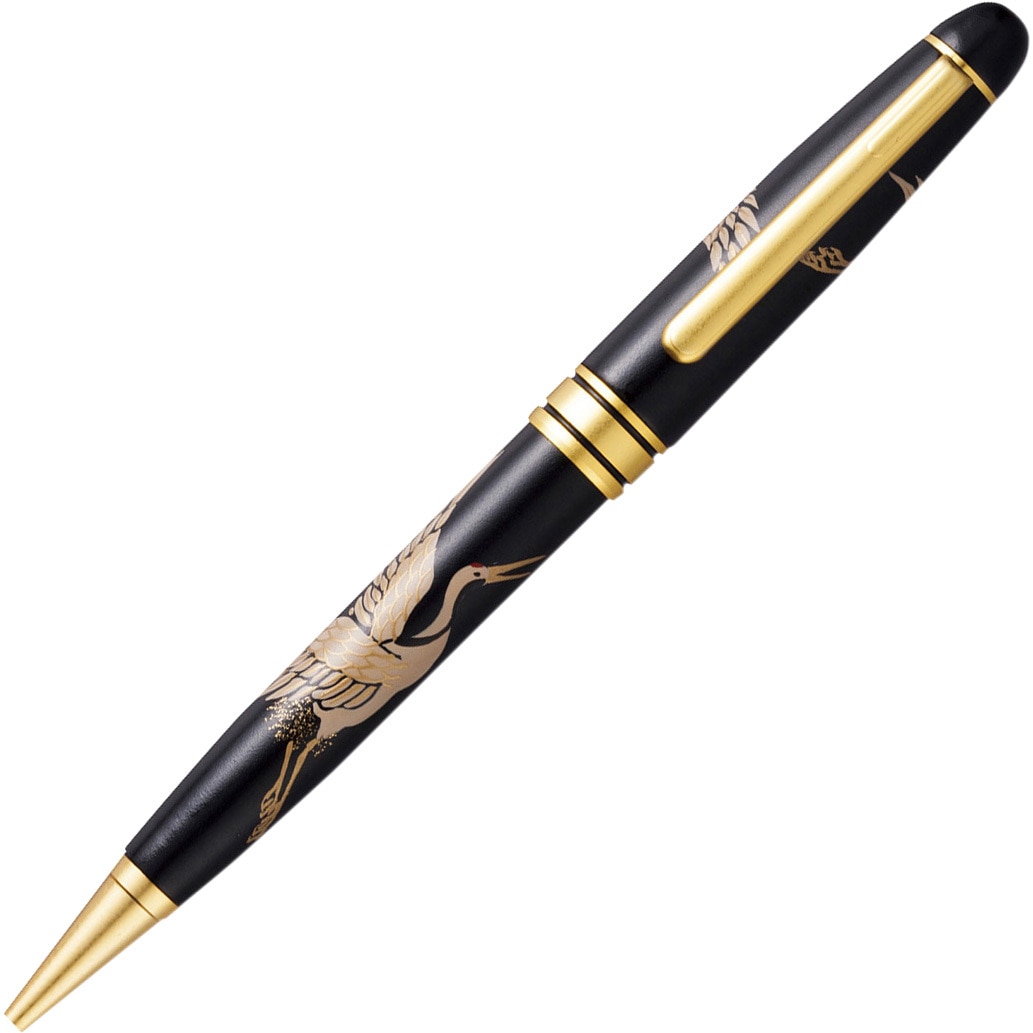 AX-8807-00 輪島塗 蒔絵 雅風 ボールペン セキセイ ブラック 種類:鶴