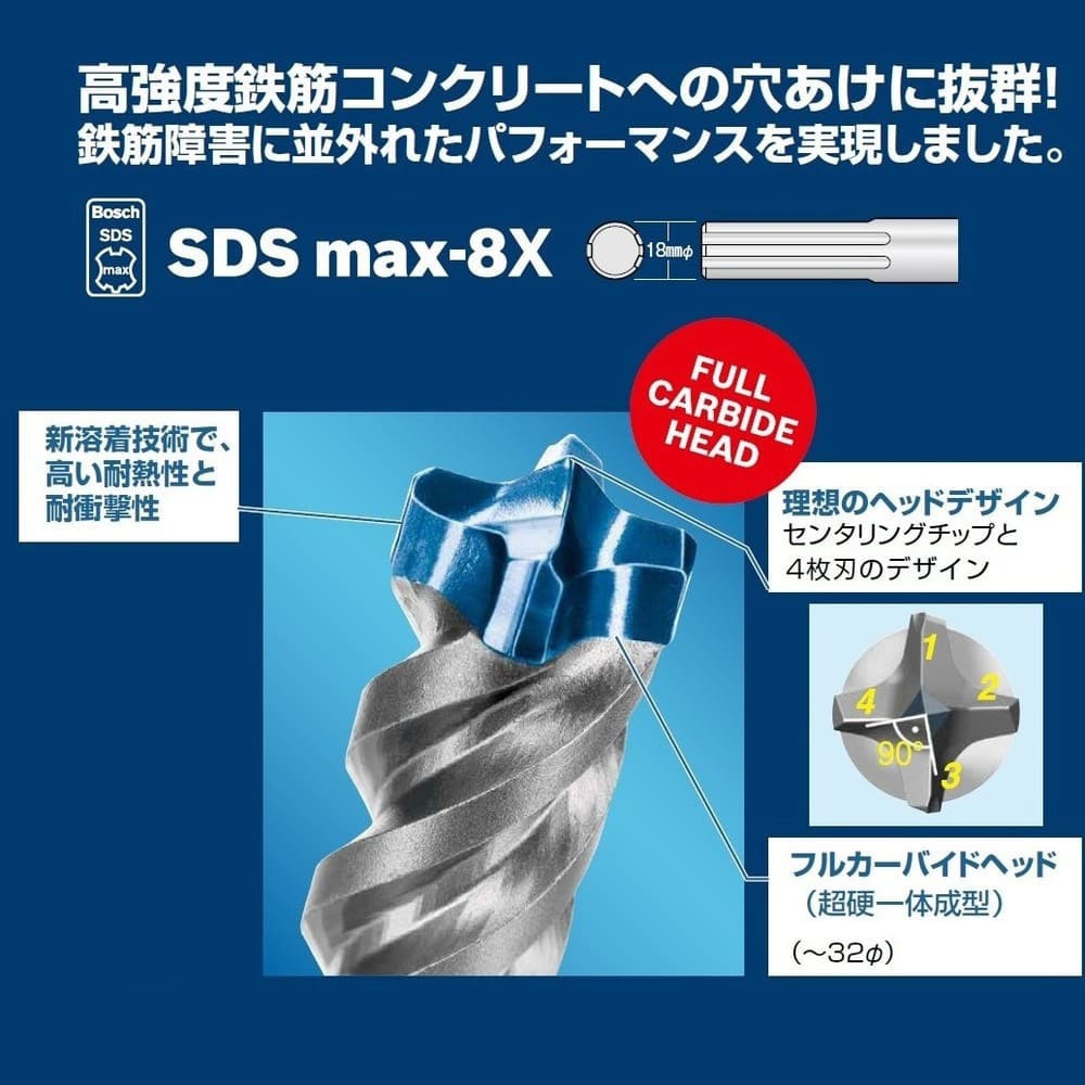 SDS-max 8Xビット 15.0X340 SDS MAX-8X ハンマービット BOSCH(ボッシュ