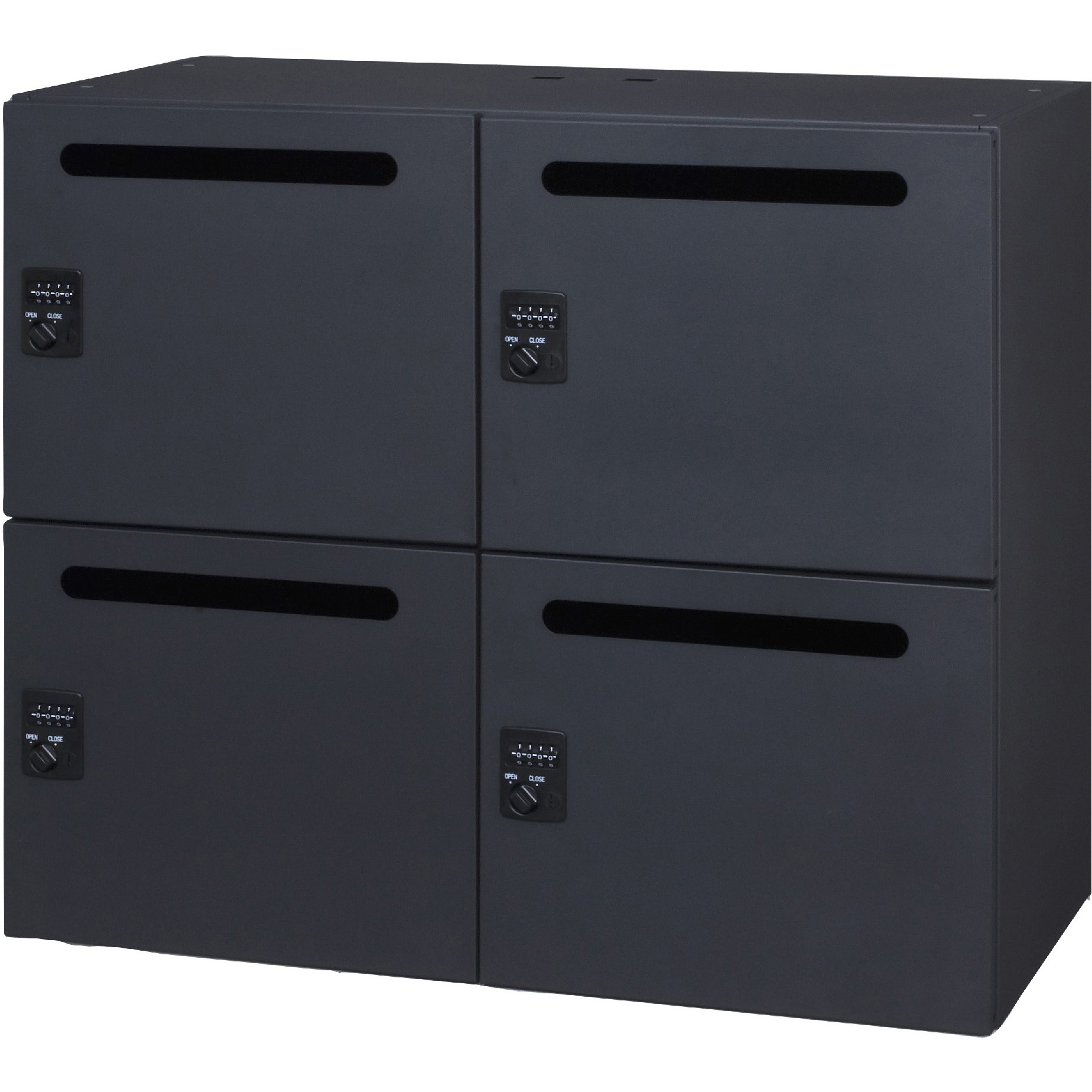 L945-07SLSC-B パーソナルロッカー エルフィス(L-ffice) コンセント付き ダイシン ブラック色 シリンダー錠 4人用 高さ760mm間口900mm奥行450mm  L945-07SLSC-B