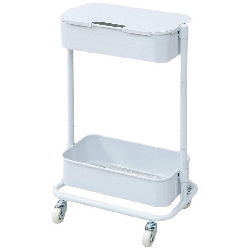 スリムバスケットトローリー 2段 キャスター付き YAMAZEN(山善