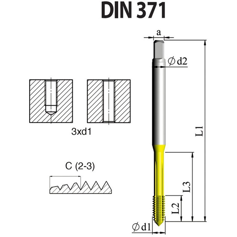 FD1CM3.5X0.66X7 DIN 高性能 転造タップ(ISO・メートル寸法・並目