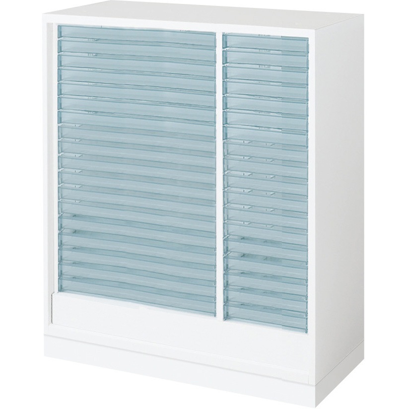 BWU-PA1F48SAWN-K システム収納 エディア トレーユニット(ベース付)組立・設置サービス付き コクヨ 18段 W800×D450タイプ 引出し型 高さ975mm  BWU-PA1F48SAWN-K