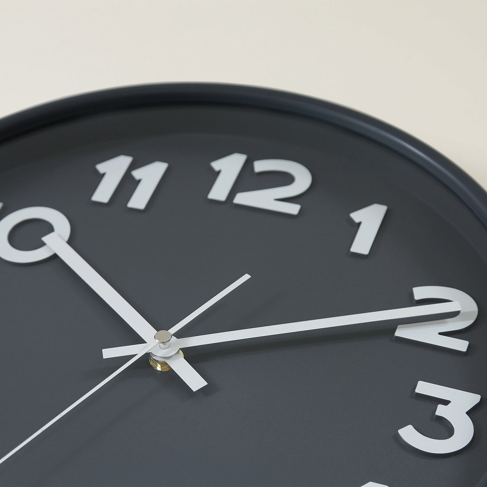 28109 掛時計 スピカ2 Φ30 不二貿易 アナログ ダークグレー色 - 【通販