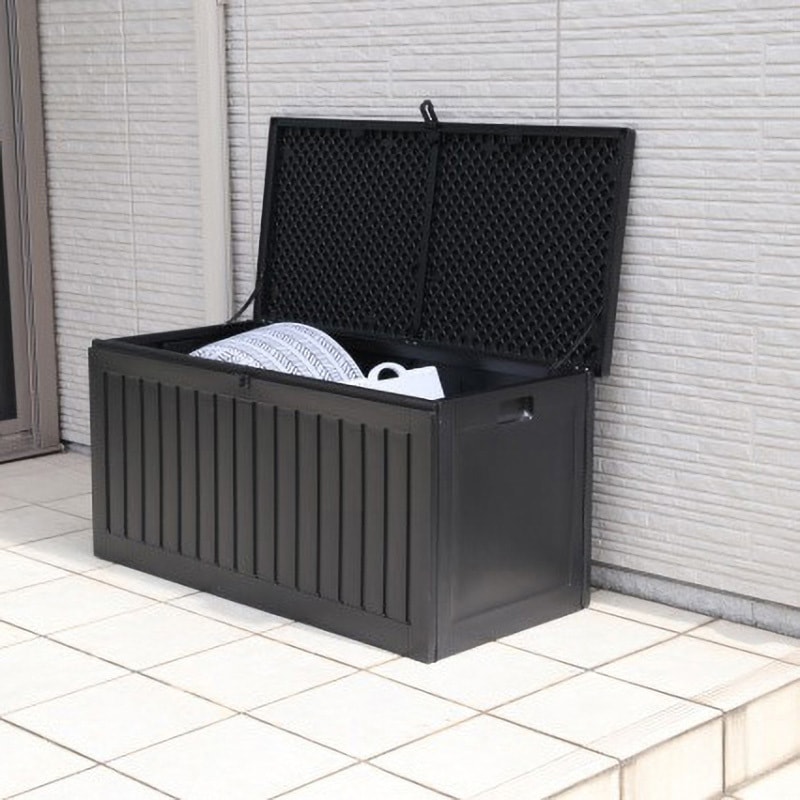 38357 収納BOXベンチ BK 不二貿易 プラスチック 【通販モノタロウ】