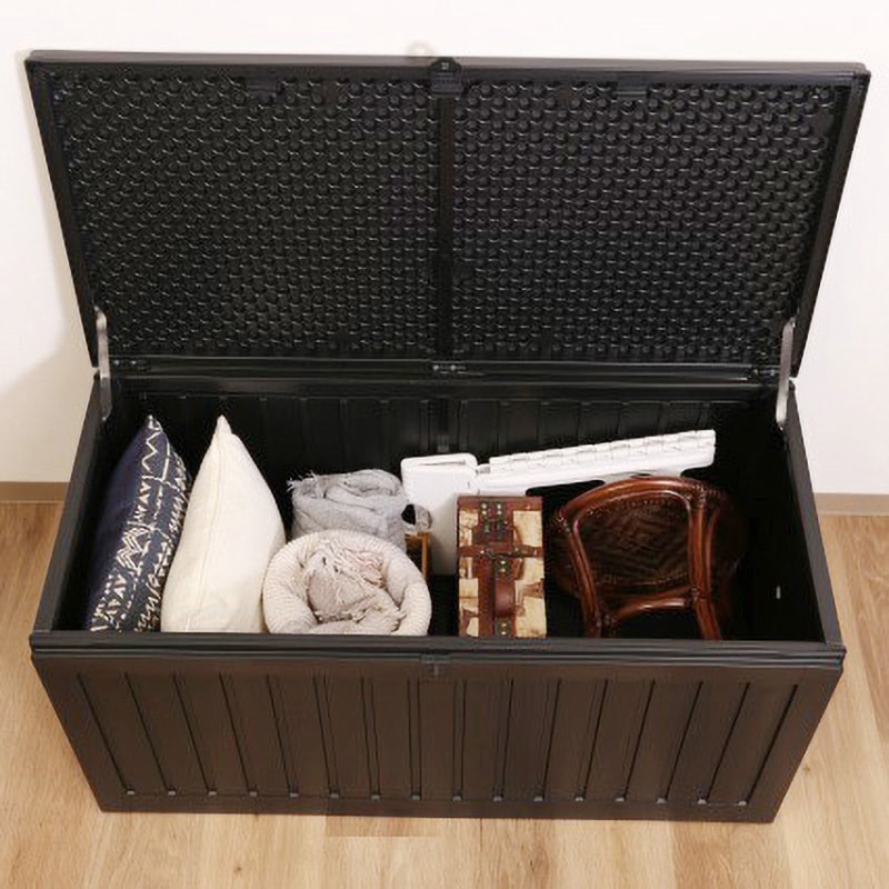 38357 収納BOXベンチ BK 不二貿易 プラスチック 【通販モノタロウ】