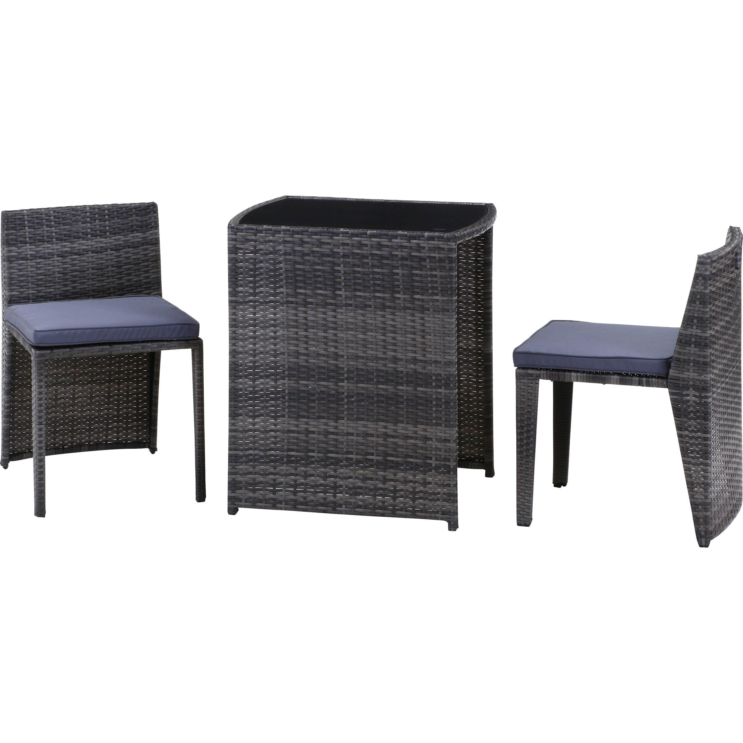 38372 ラタン調 ガーデンテーブル チェアセット 3点 1台 不二貿易