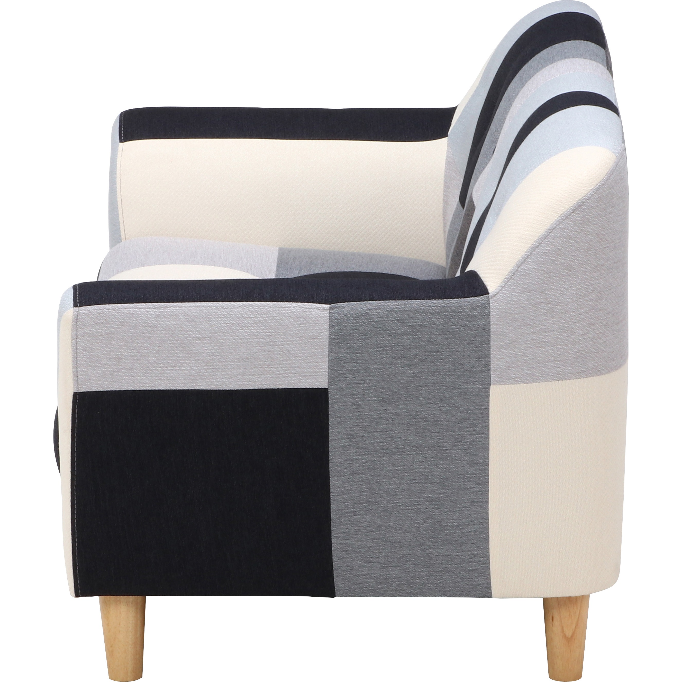 不二貿易 ソファ 2人掛け パッチワーク ブルーグレー シーザー 48374 不二貿易 ソファ 2人掛け パッチワーク ブルーグレー シーザー 48374