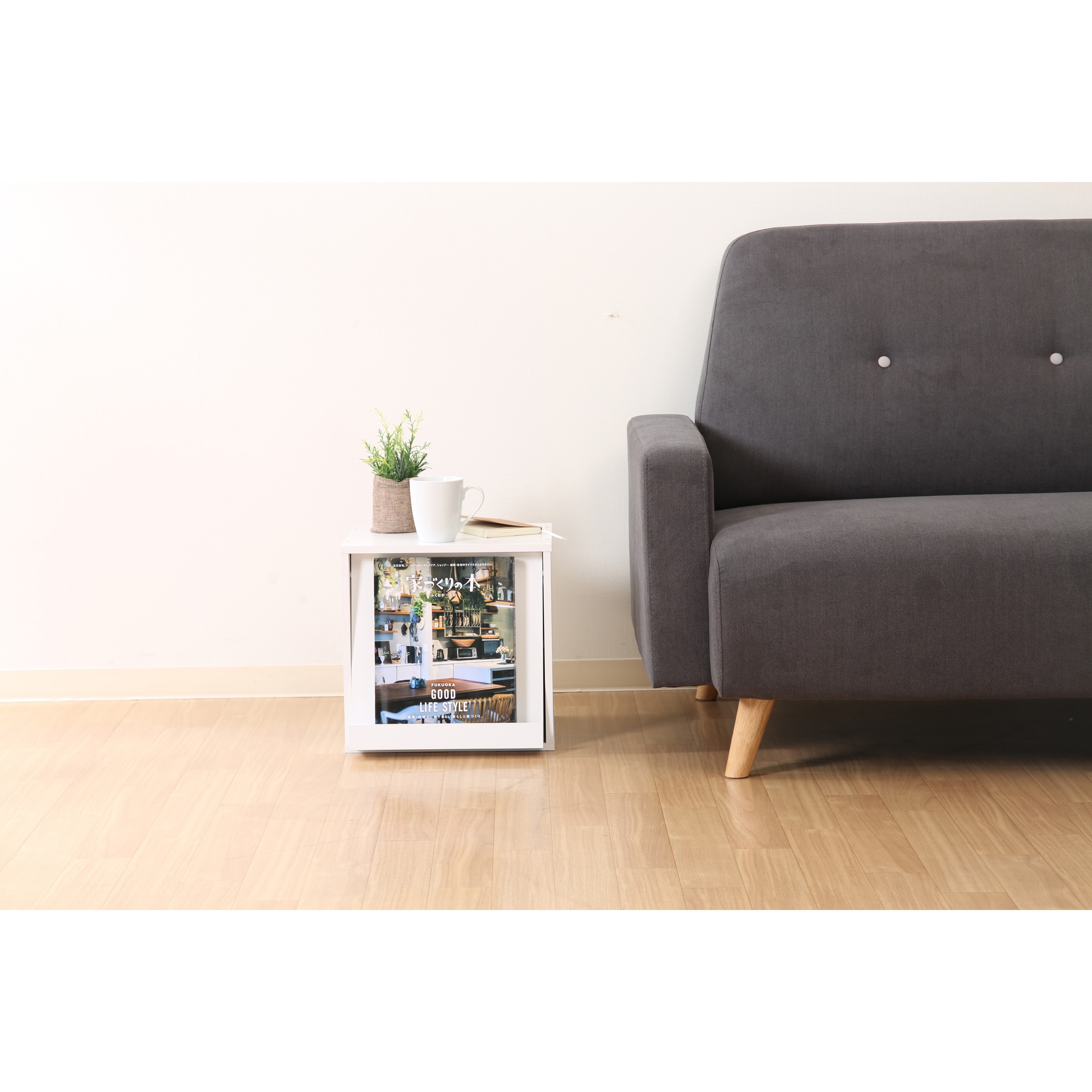 99894 キューブボックス フラップ扉 不二貿易 1段 ホワイト色 - 【通販