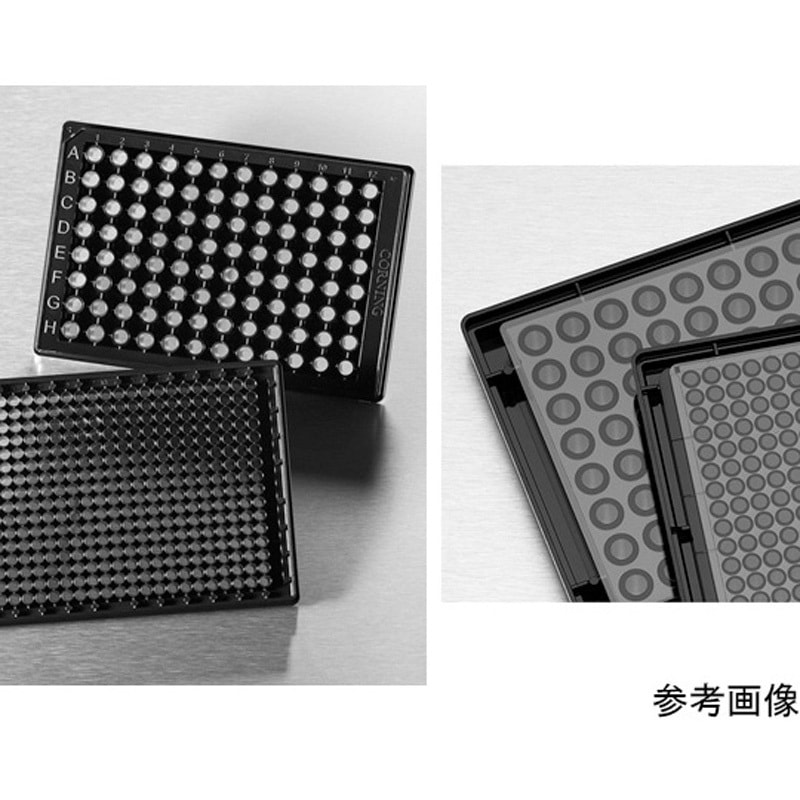 4518 384ウェル ローベース COCフィルムボトムプレート 黒 細胞培養表面処理 フタ付 1個×20個入 1ケース(20個) コーニング 【通販モノタロウ】