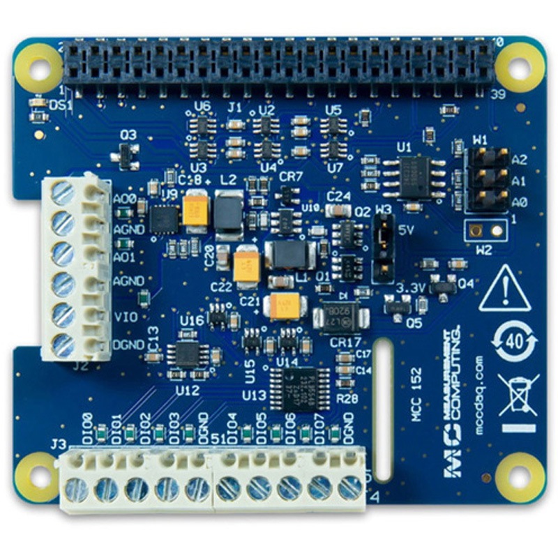 6069-410-003 MCC152 Raspberry Pi用電圧出力/DIO DAQ HAT 1個 DIGILENT 【通販モノタロウ】