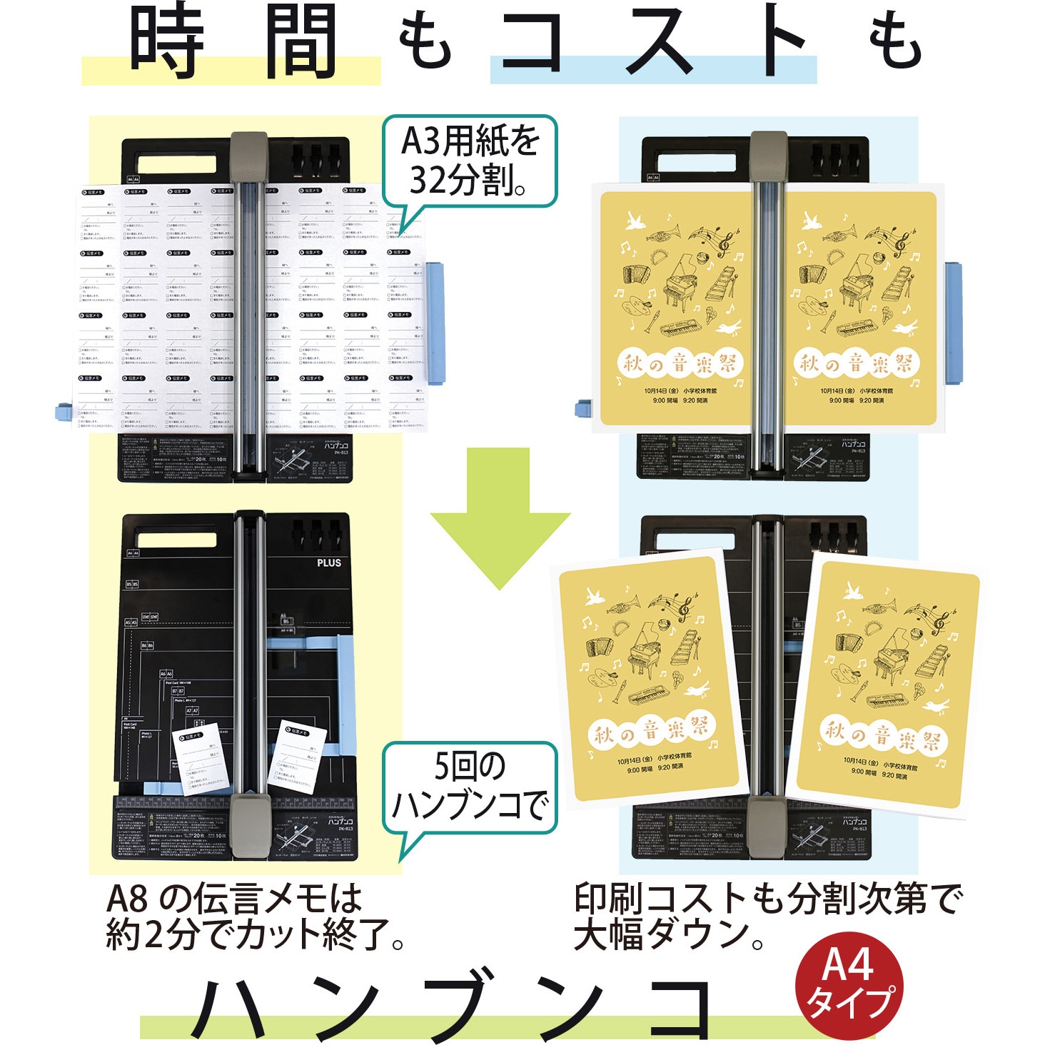 PK-813 スライドカッター ハンブンコ 1台 PLUS(プラス)[文具] 【通販