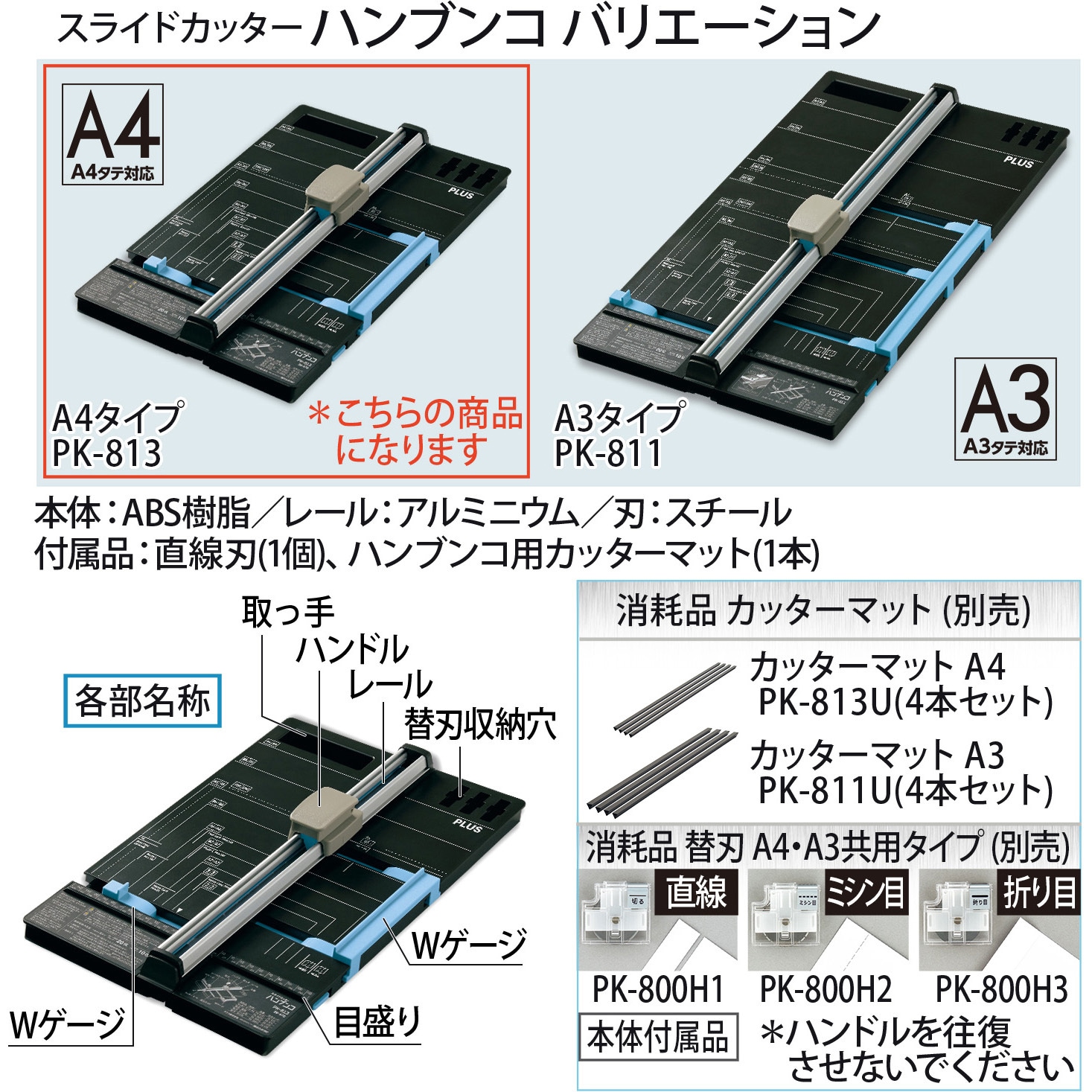 ハンブンコ　スライドカッター スライドカッター「ハンブンコ」新発売｜PLUS プラス株式会社