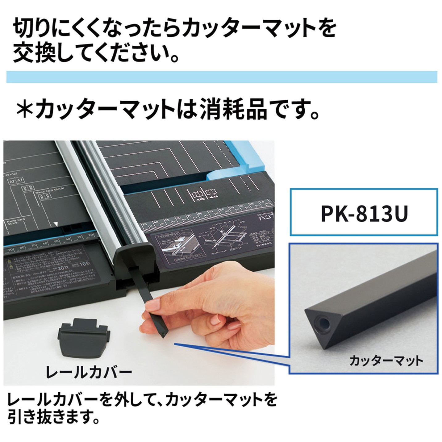 PK-813U スライドカッター ハンブンコ カッターマット PLUS(プラス