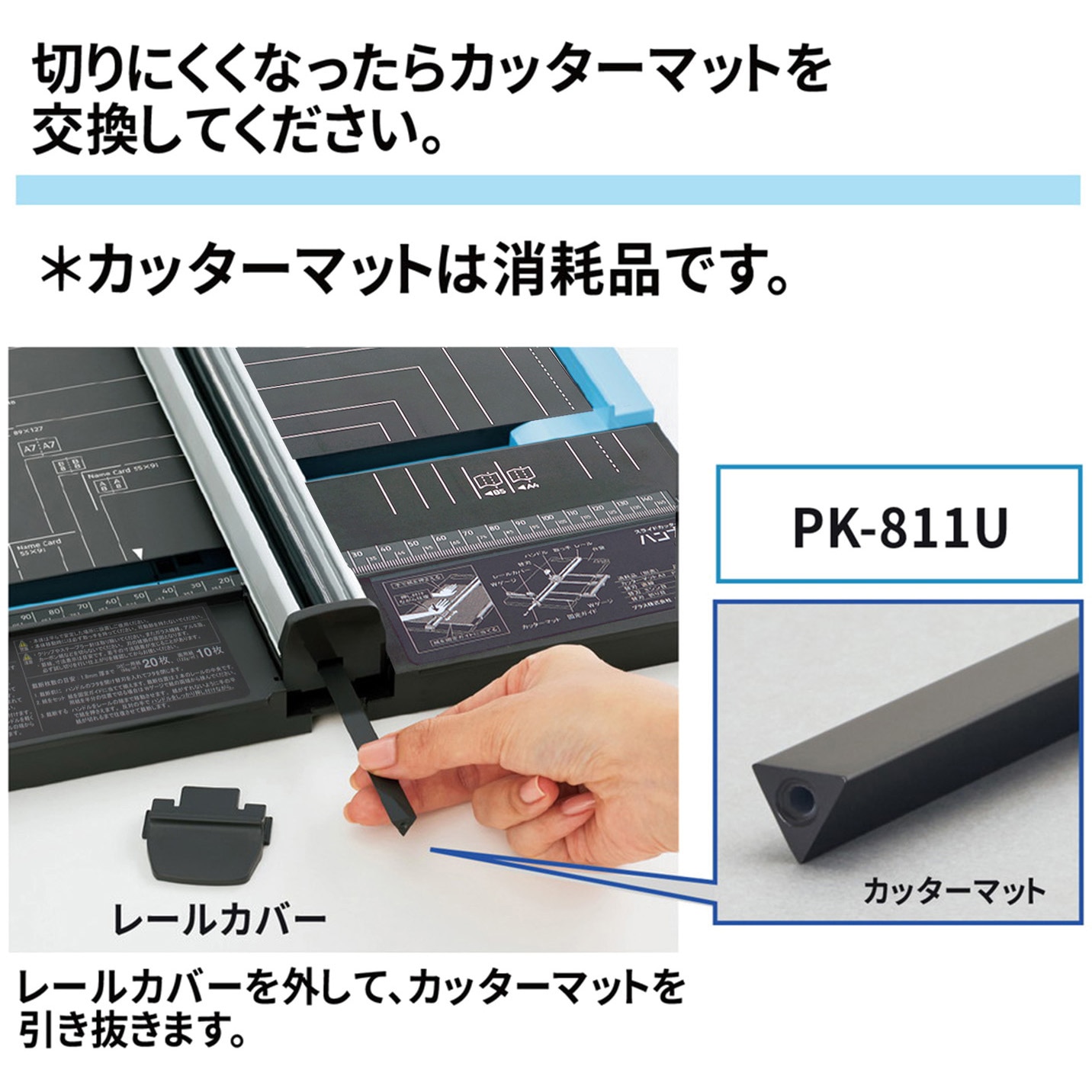 PK-811U スライドカッター ハンブンコ カッターマット PLUS(プラス