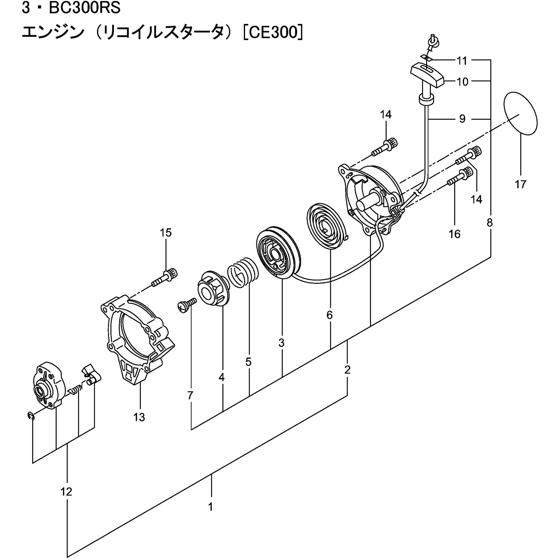 須郷様(説明欄) 282096 BC300RS エンジン リコイルスタータ部品 スクリユ 1セット(5個