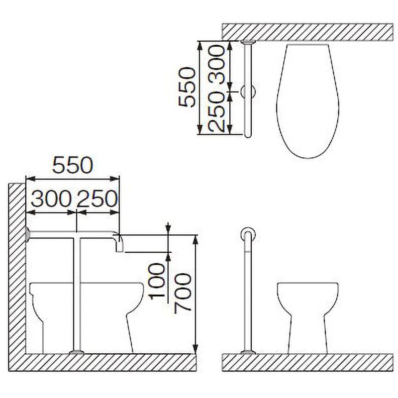 MB111S-1 洋風トイレ手摺 1個 ミヤコ 【通販モノタロウ】