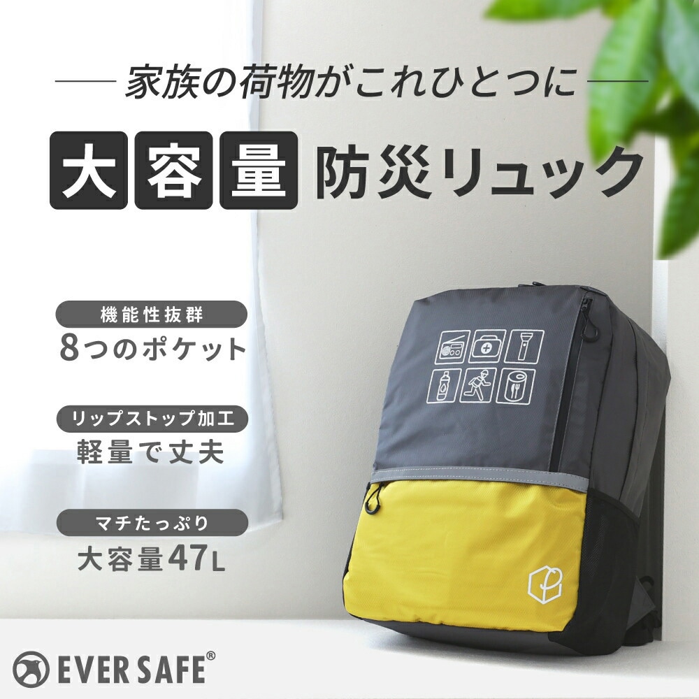 10001234RD 防災リュック ビッグリュック EVERSAFE レッド色
