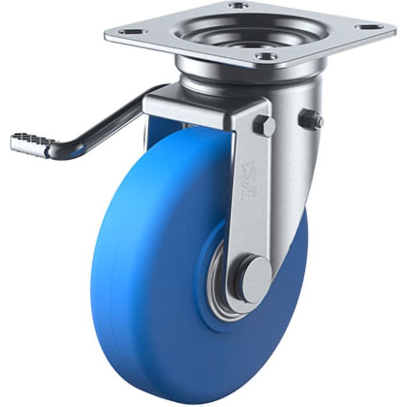 MCBJB-150(L) JB型 自在車(MC車輪・ダブルベアリング)レバー式ダブルストッパー付 ユーエイキャスター 車輪径150mm