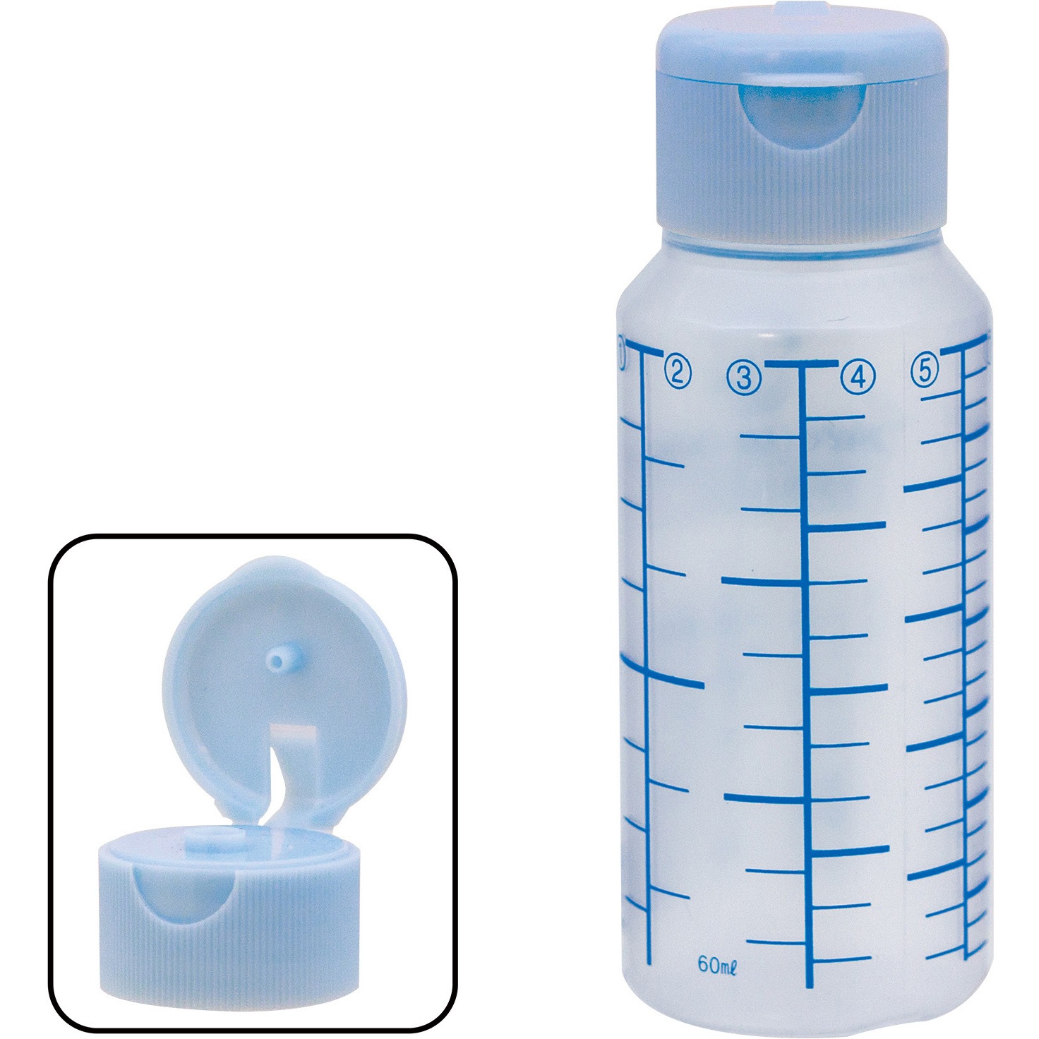 B3170-000AQ ワンタッチキャップ付きNK投薬瓶(プリント目盛り) 金鵄製作所 容量60mL   B3170-000AQ