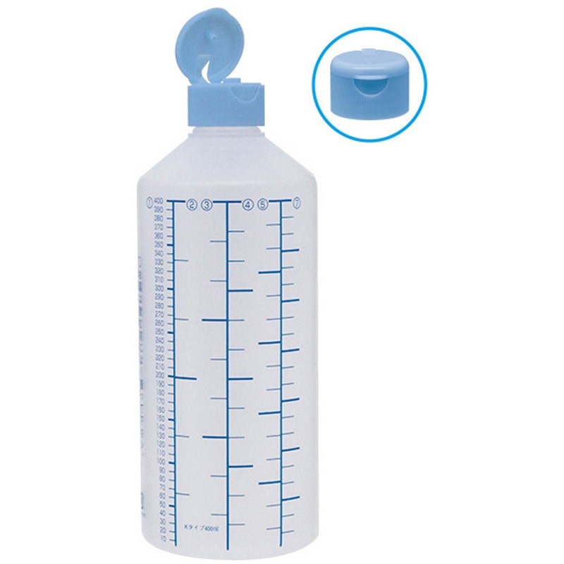23250-025 ワンタッチキャプ付きK投薬瓶(プリント目盛り) 金鵄製作所 容量400mL   23250-025