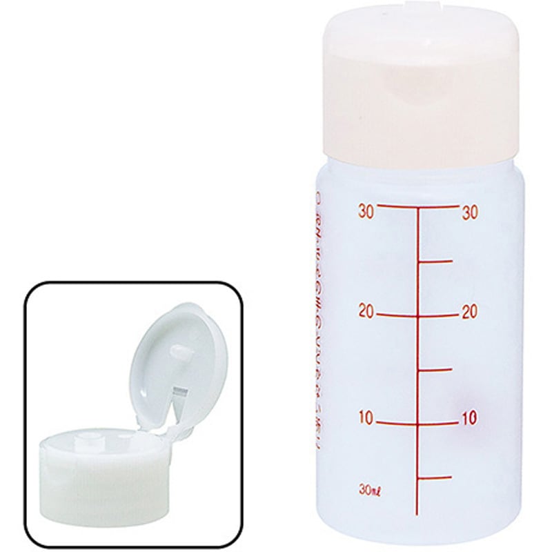 B3450-000WH ワンタッチキャップ付きNK外用瓶(プリント目盛り) 金鵄製作所 容量30mL   B3450-000WH
