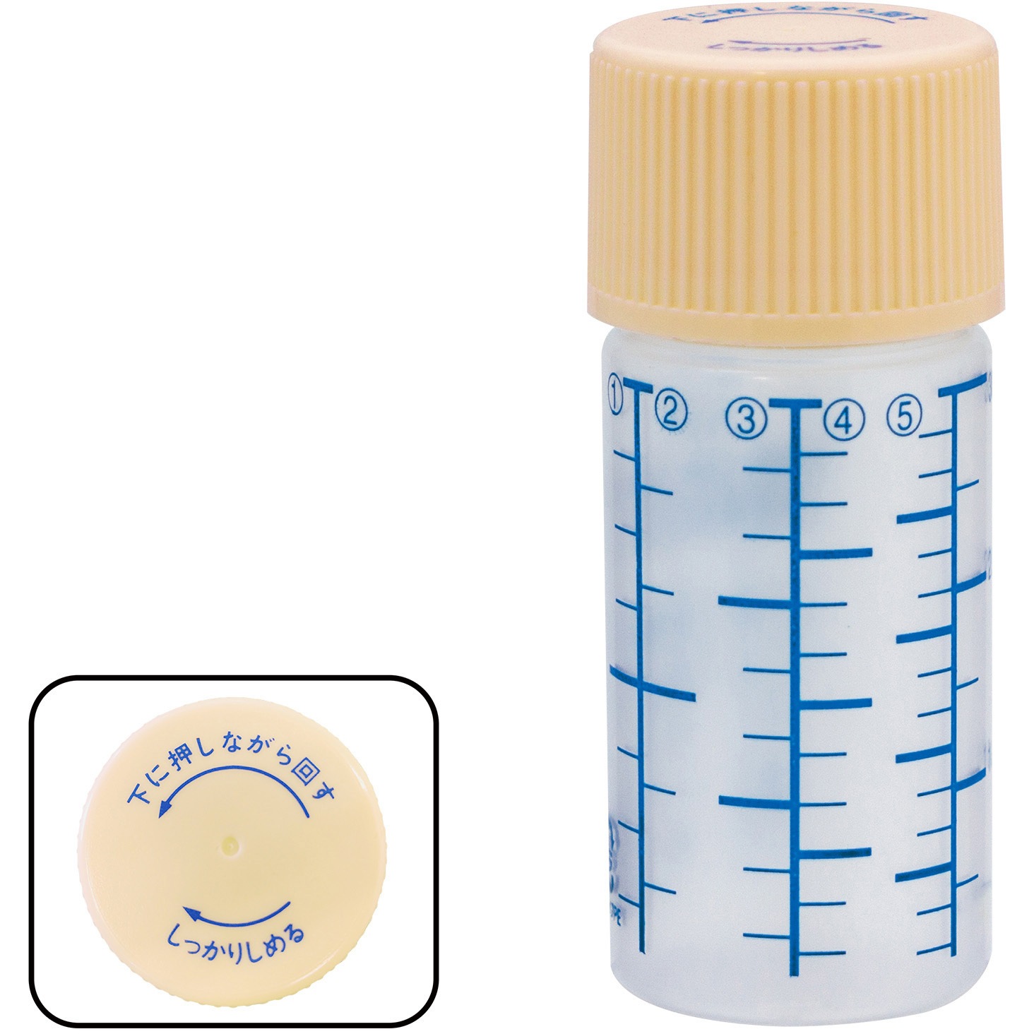 B4150-00000 セーフティキャップ付きNK投薬瓶(プリント目盛り) 金鵄製作所 容量30mL   B4150-00000