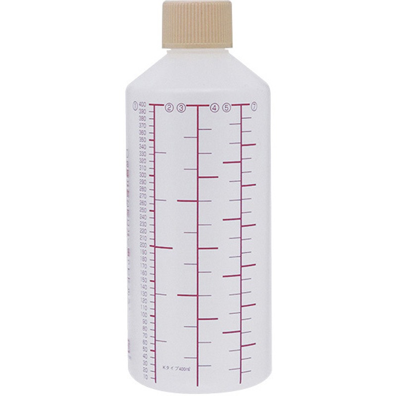 24250-087 セーフティキャップ付きK投薬瓶(プリント目盛り) 金鵄製作所 容量400mL   24250-087