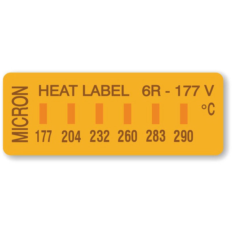 6R-177V ヒートラベル 6点表示6R ミクロン 変色温度177-204-232-260
