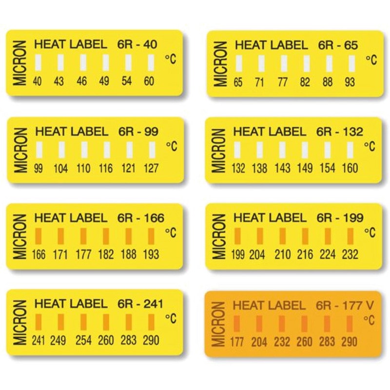 6R-177V ヒートラベル 6点表示6R ミクロン 変色温度177-204-232-260