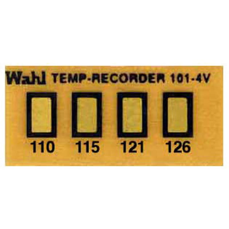 101-4V-110 真空用テンプ・プレート 4点表示 Wahl(ウォール) 110-115-121-126℃  1ケース(10枚)