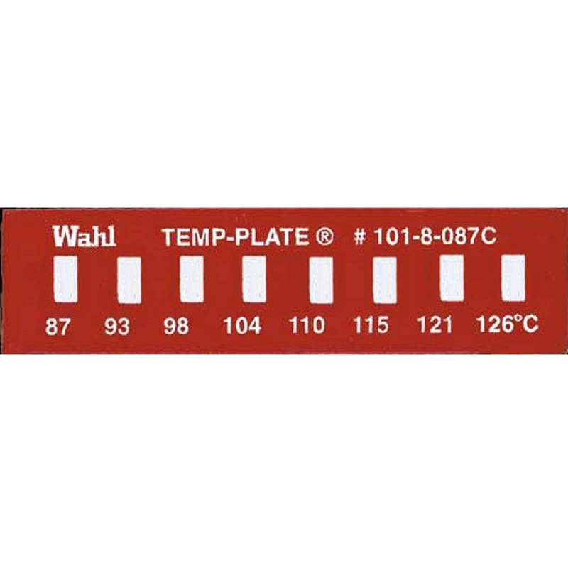 101-8-087 テンプ・プレート 8点表示 Wahl(ウォール) 87-93-98-104-110-115-121-126℃  1ケース(10枚) 101-8-087