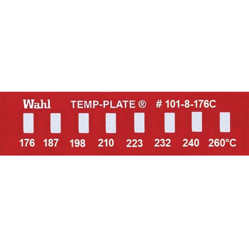 101-8-176 テンプ・プレート 8点表示 Wahl(ウォール) 176-187-198-210-223-232-240-260℃  1ケース(10枚)