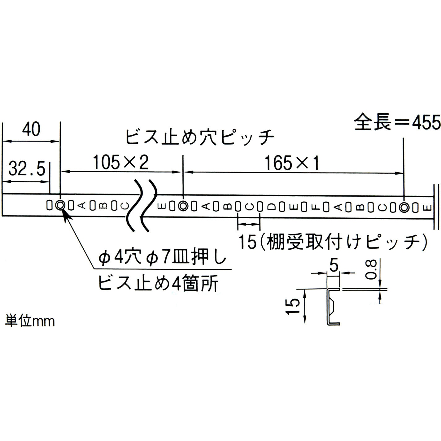 やなわなわな専用 WKT-455W ステンレス棚支柱 WAKI(和気産業) 1本 WKT-455W - 【通販