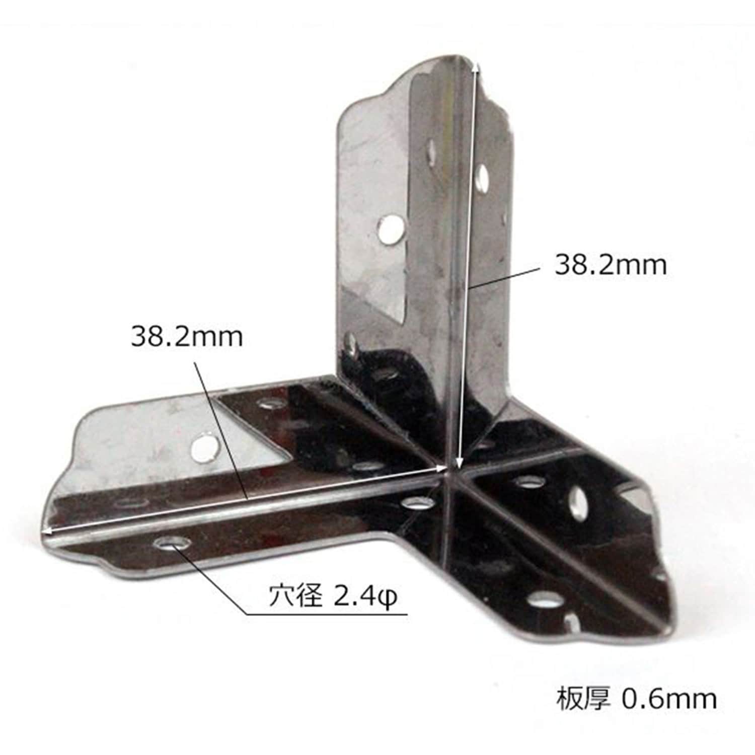 ML282 ステン隅金 三方面 WAKI 寸法38.2mm 1セット(4枚) ML282