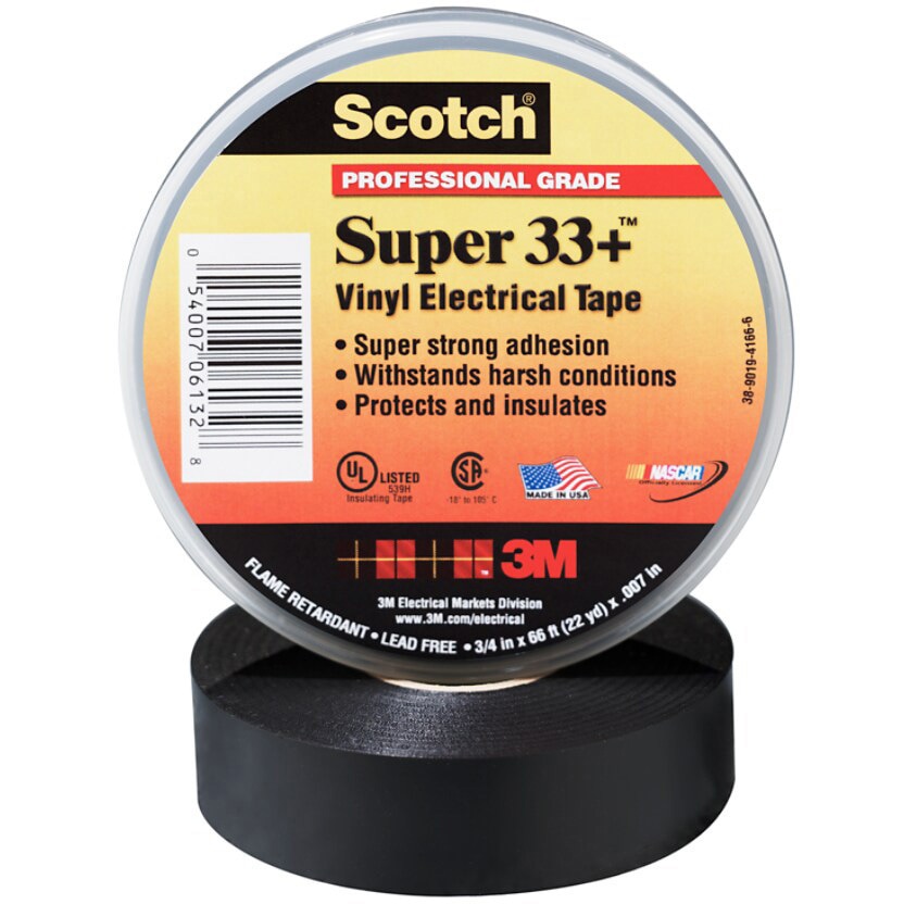 33+ 19X6 スコッチ ビニルテープ スーパー33+ 3M(スリーエム) 黒色