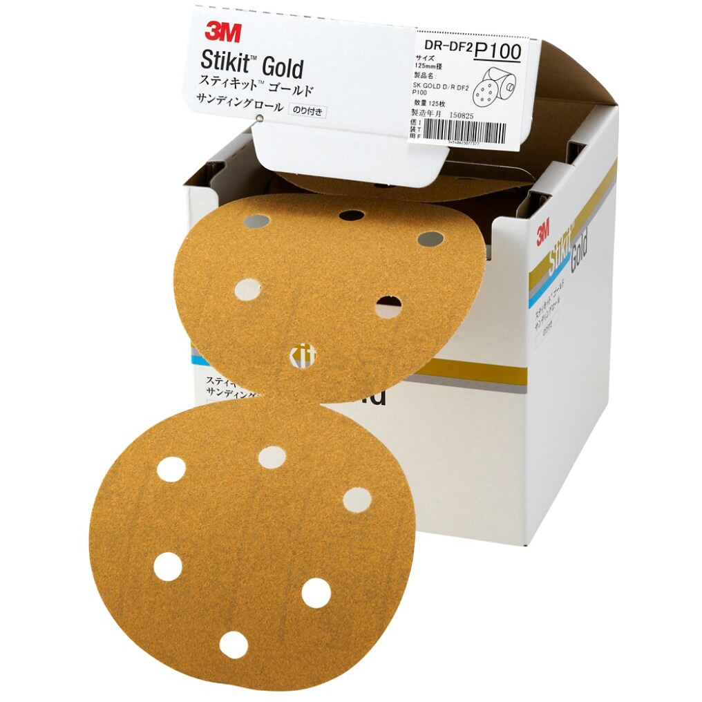 スティキット ゴールドディスクロール 穴なし #150 125mm径 1箱 250枚入 スリーエム DR 150 GOL (62-8877-78)
