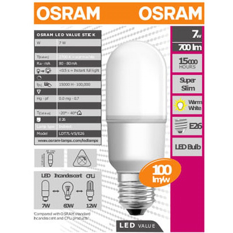 LDT7L-VS/E26 LED電球 OSRAM(オスラム) 口金E26 一般球 電圧100-200V