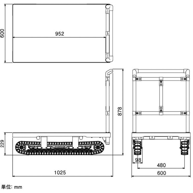 AXN-600 イレクター製クローラー運搬台車 アクロス 矢崎化工 荷重150kg