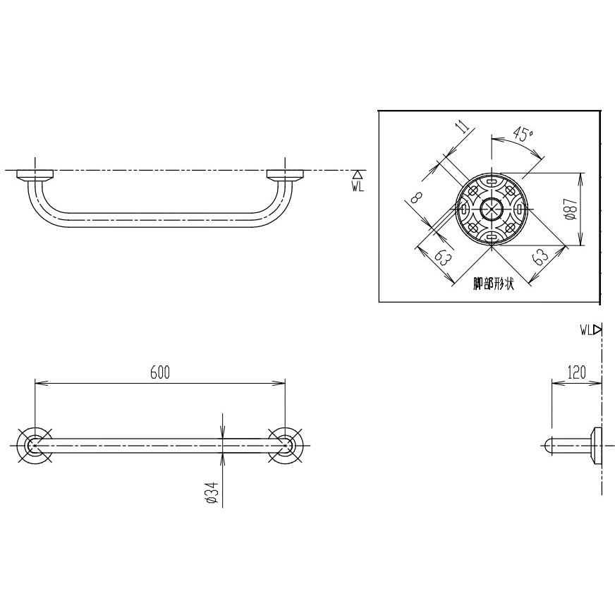 [PBF-TM4-60T] リクシル LIXIL トラップ付き排水ユニット ステンレス 非防水層タイプ 目皿・施工枠付き 縦引きトラップ 浴室 排水溝 - 2