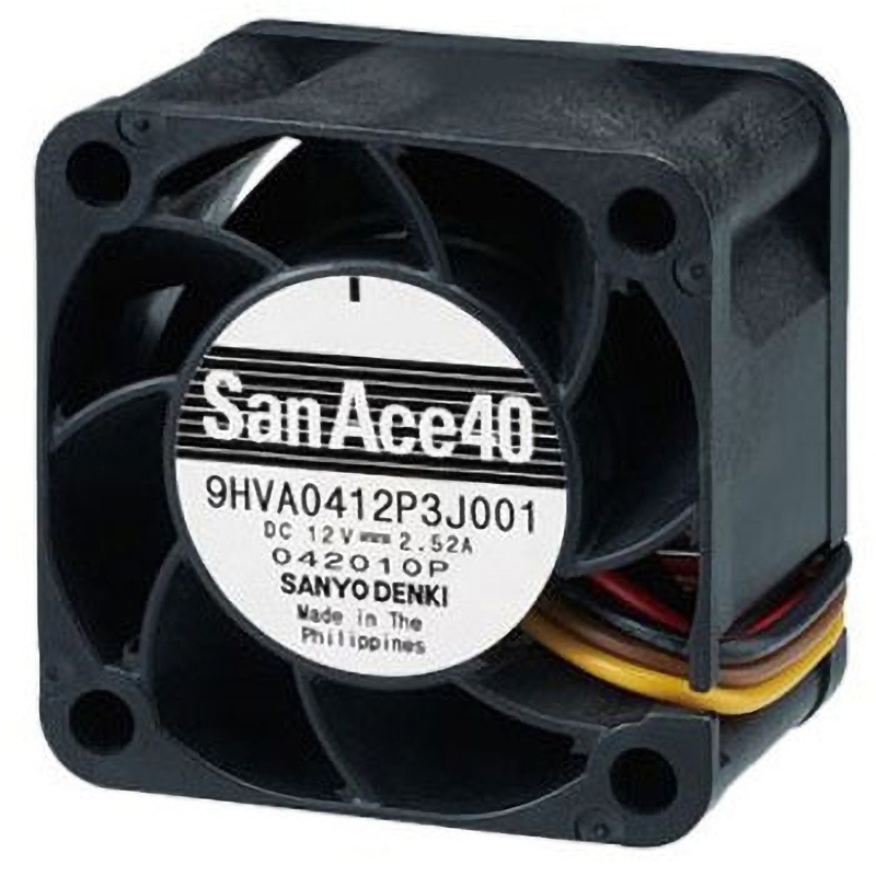 9HVA0412P3J001 軸流ファン 電源電圧：12 V dc DC 40 x 40 x 28mm 1個 山洋電気 【通販モノタロウ】